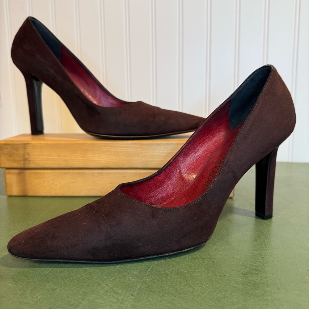 Yves St Laurent 3" Heels in Chocolate Brown Suede *Italy*